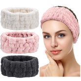 Banda de spa rosa de Chuangdi para lavado facial, evita que el cabello caiga durante la limpieza.