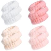 Chuangdi pulseras absorbentes para lavado de rostro rosa evitan derrames durante la limpieza.