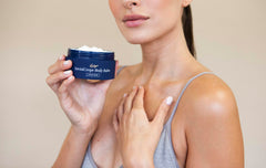 Avant et après InvisiCrepe Body Balm montrant peau plus lisse