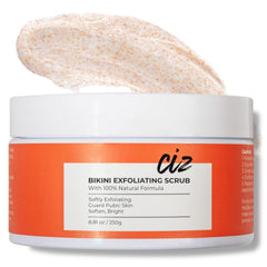 Exfoliante CIZ para el área bikini, piel suave y sin irritaciones.