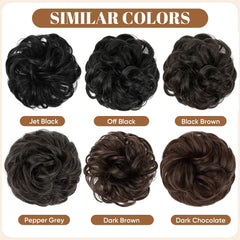 CJL HAIR extensión para cola de caballo ondulada marrón oscuro.