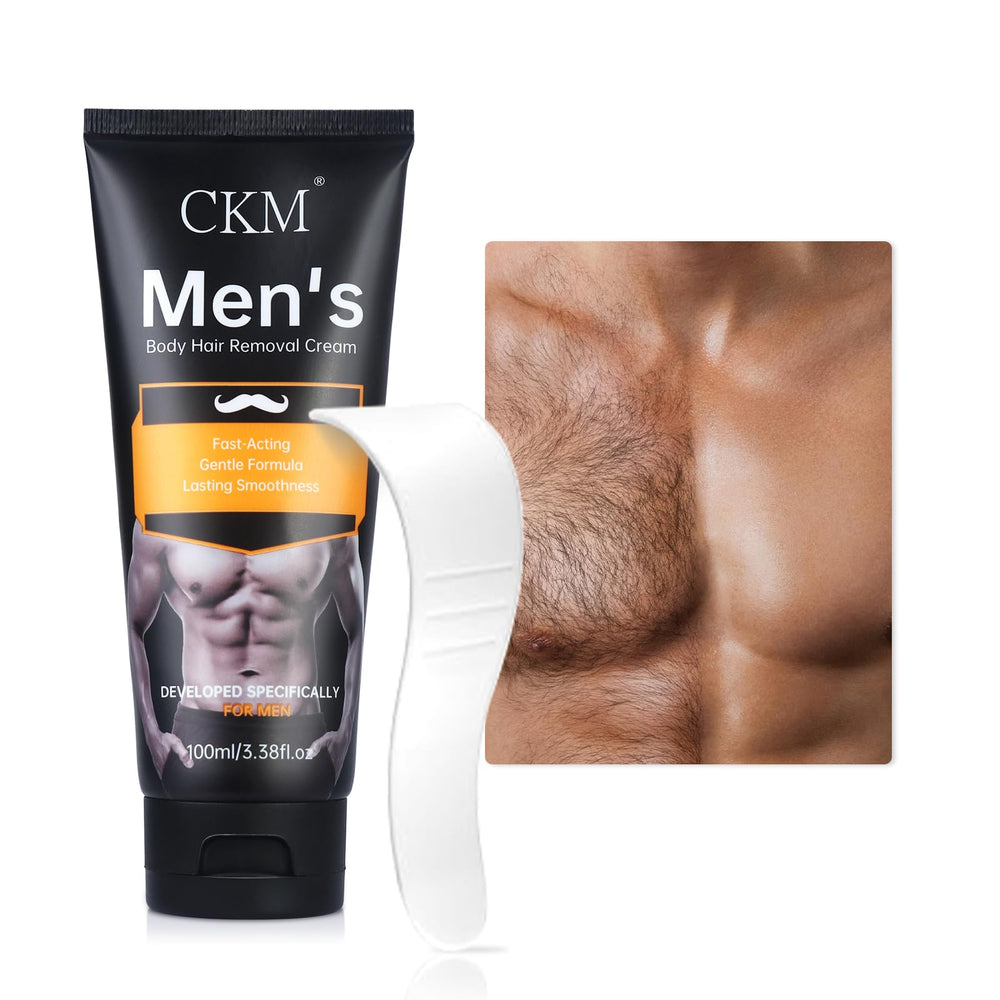 CKM crema depilatoria para hombre: botella para depilar torso y espalda con acabado suave.