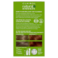 Clairol Natural Instincts kit completo con crema color para aplicación fácil en casa.