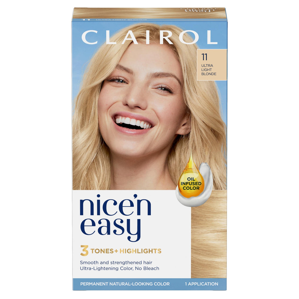 Clairol Nice'n Easy 11 Ultra Claro Rubio: envase para aplicación uniforme.