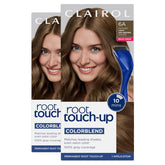 Clairol retoque de raíces con brocha y tazón para una aplicación limpia.