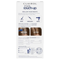Clairol retoque de raíces, mezcla en bol y tinte para color uniforme.
