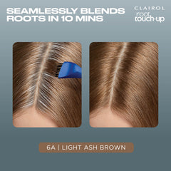 Clairol retoque de raíces, temporizador de 10 minutos para resultados rápidos.