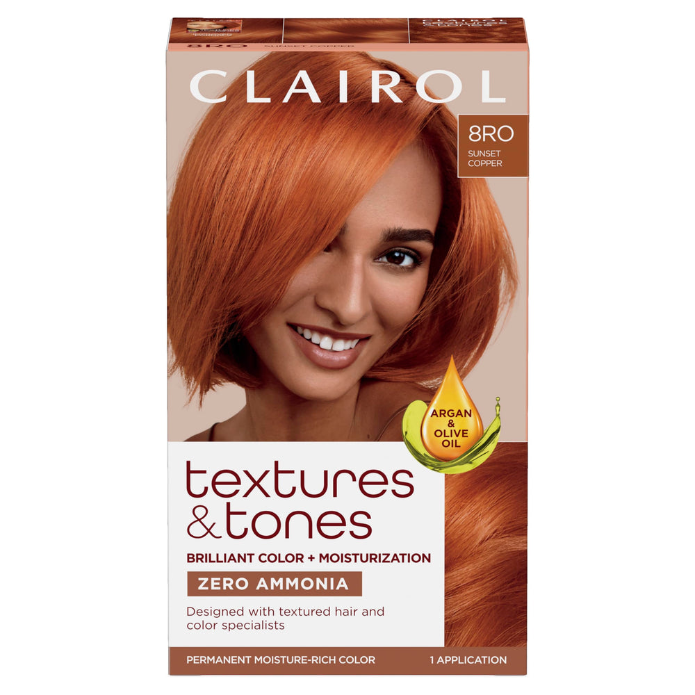 Clairol Textures & Tones color cobre atardecer para rizos definidos y vibrantes