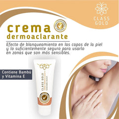 Aplicación a mano de la crema dermoaclarante para zonas específicas del cuerpo.