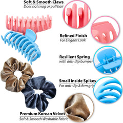 Ganchos grandes Clawposh glossy tono claro para estilo elegante.