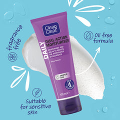 Clean & Clear fórmula sin fragancia para piel sensible en envase neutro