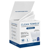 CLEAN SKIN CLUB toallas faciales grandes, paquete de 50 para uso diario.