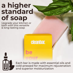 Barra Cleanbar uso en ducha para limpieza facial y corporal diaria