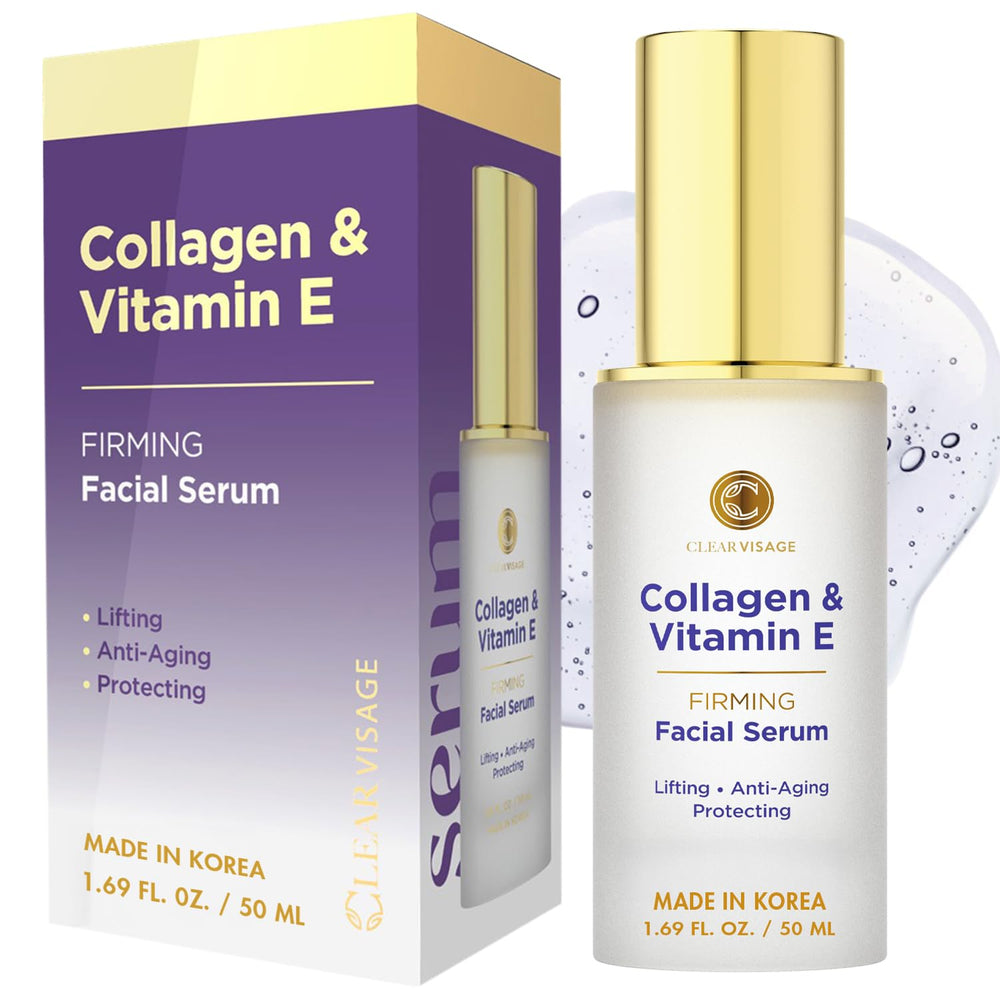 Clear Visage serum: botella frontal, ideal para hidratación diaria.