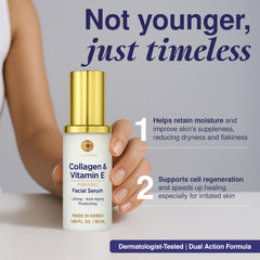 Clear Visage serum: gotas sobre la mano, aplicación suave.