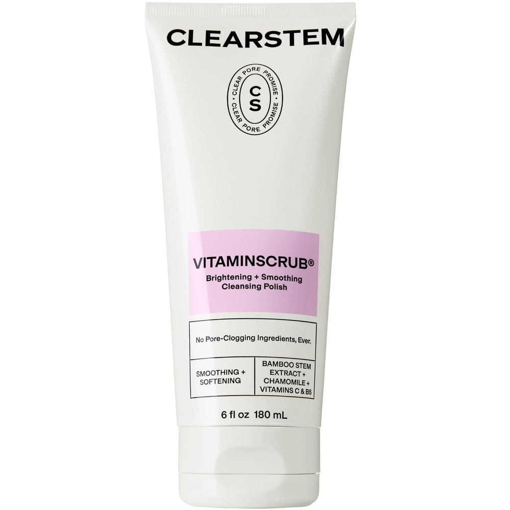 CLEARSTEM Vitaminscrub exfoliante facial, suaviza la piel y remueve células muertas para un aspecto renovado.