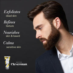 Cleverman Sensitive: exfoliante suave con jojoba para rostro y barba.