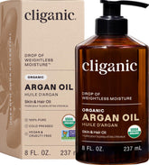 Cliganic aceite argán orgánico 8oz con bomba para uso diario