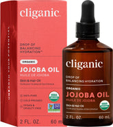 Cliganic Aceite de Jojoba Orgánico 2oz botella, uso diario para piel suave