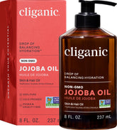 Cliganic aceite de jojoba puro en botella de 8 oz para piel y cabello