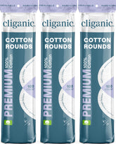 Almohadillas de algodón Cliganic Premium, empaque de 300, suaves y sin pelusa para uso facial.