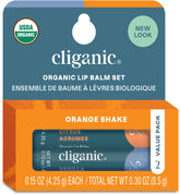Cliganic bálsamo labial orgánico Naranja, frente del envase, hidratación suave.