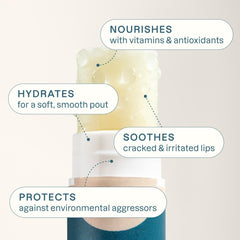 Bálsamo Cliganic con sabor Cítricos, protección suave para labios secos.