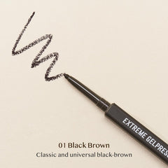 CLIO Extreme Gelpresso Pencil Eyeliner creamy texture glides on without tugging.