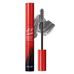 CLIO Kill Lash Superproof Mascara envase y aplicador para aplicación suave y definida