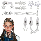 clips-estrellas-10piezas forma estrella: brillo plateado para peinados duraderos