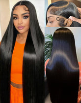 Cllok peluca recta de 30 pulgadas con frontal liso para un look natural