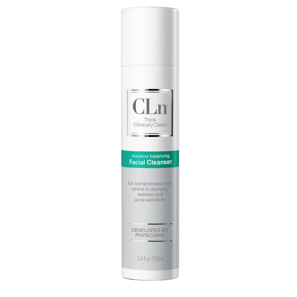 CLn Limpiador Facial: botella verter muestra gel suave para piel sensible.