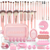Set CLRDZN de brochas rosa para un kit completo de maquillaje diario.