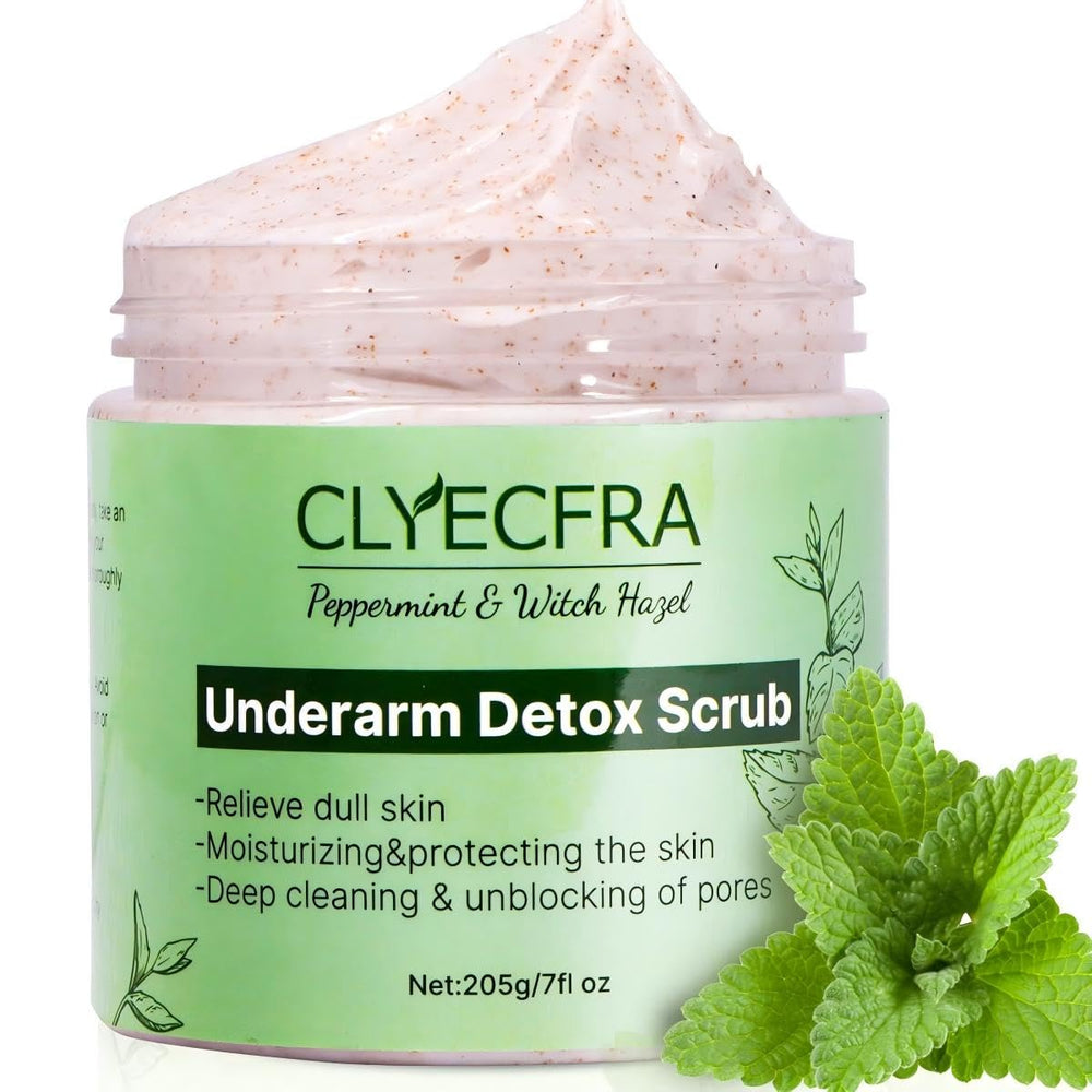 Clyecfra exfoliante de menta para axilas, piel suave y fresca tras su uso.