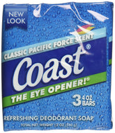 Coast barras-jabon-original-azul-3-unidades, espuma suave para uso diario en baño.