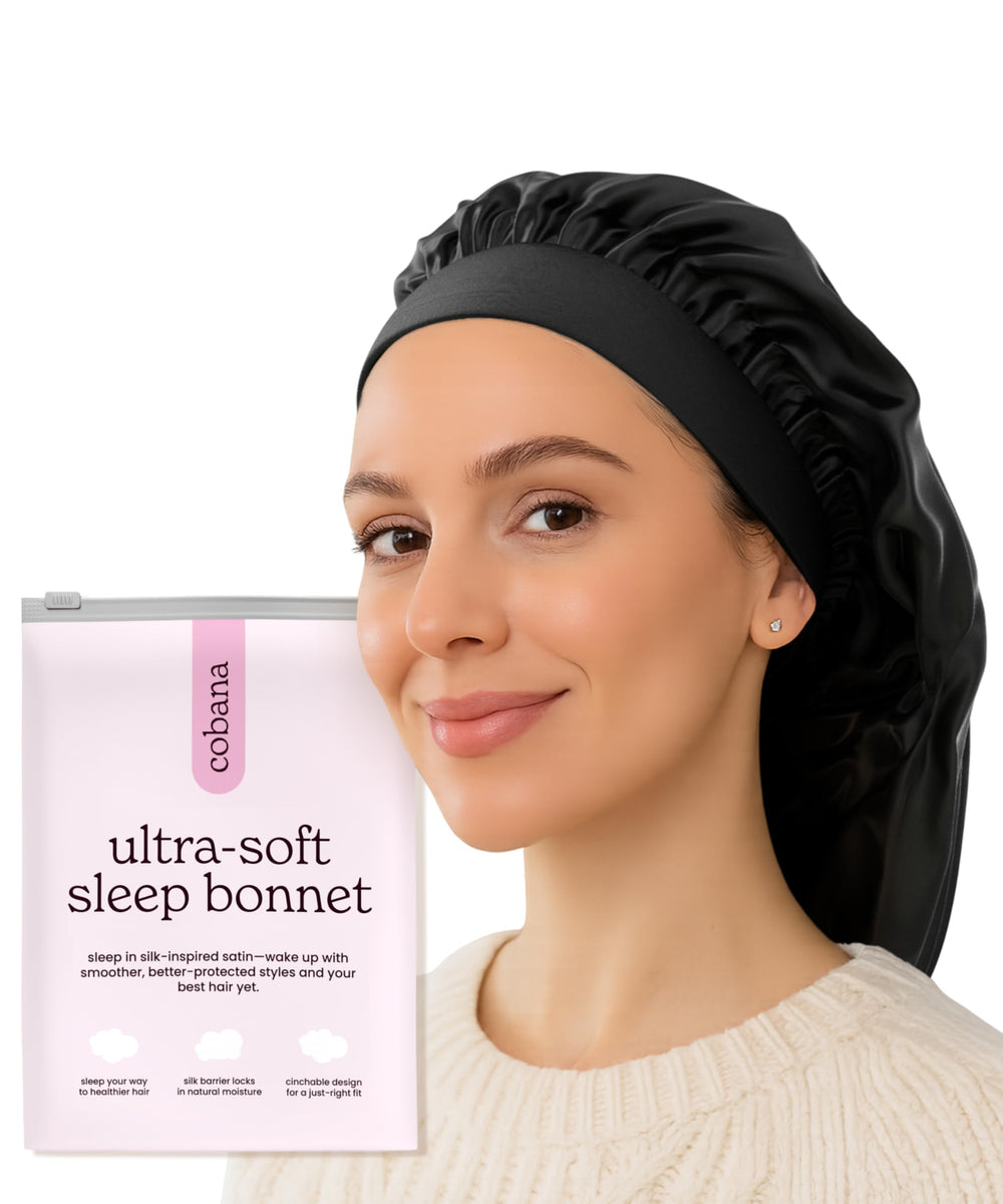 Cobana bonete de satin ajustable usado durante la noche para cabello sin fricción