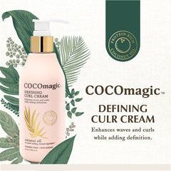 Cocomagic Crema Definidora de Rizos, aplicación suave para rizos definidos.