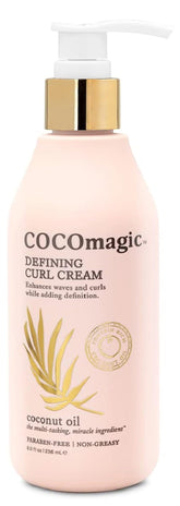 Cocomagic Crema Definidora de Rizos en botella para controlar el frizz y definir rizos.