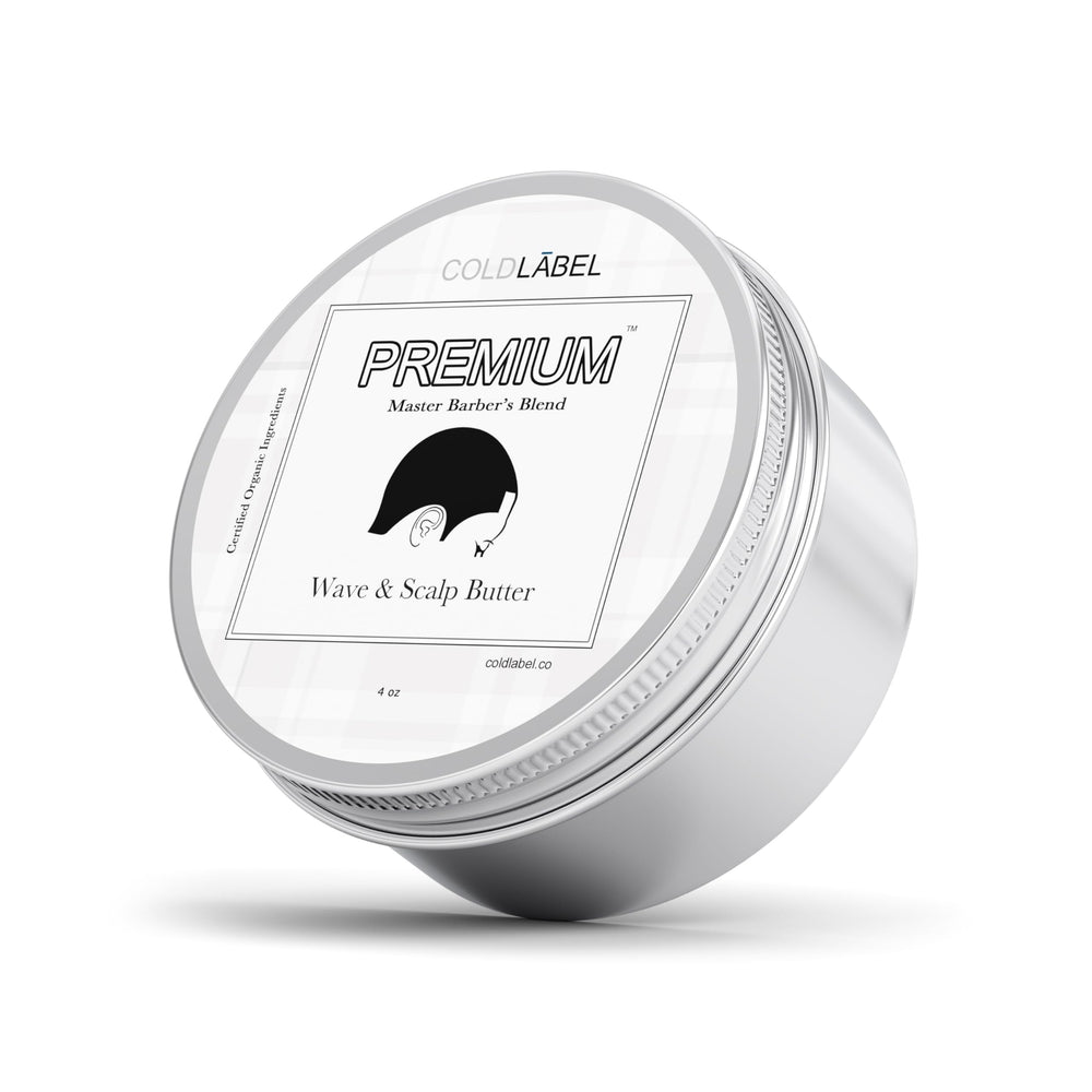 COLDLABEL Premium Wave y Scalp Butter, envase compacto para definir ondas de forma natural.