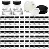 Conjunto Coloch: frascos de vidrio 5ml con tapa negra, 90 unidades para cosméticos.
