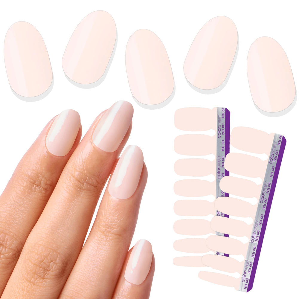 Color Street Ballet Blush: tiras de esmalte para uñas dentro de su caja lista para usar.