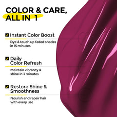 COLORLOMO aplicación rápida de color en el pelo para realzar tono Merlot.