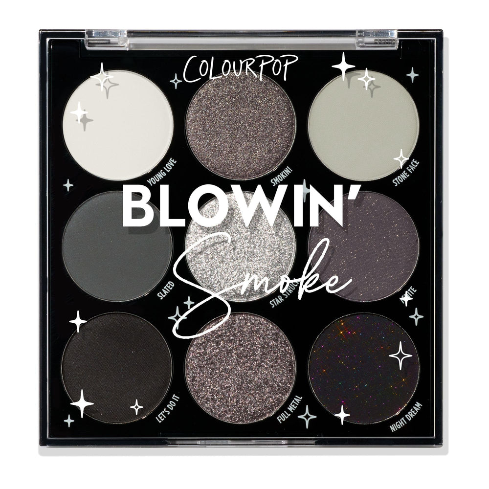 ColourPop Blowin' Smoke, paleta frontal para un look ahumado suave.