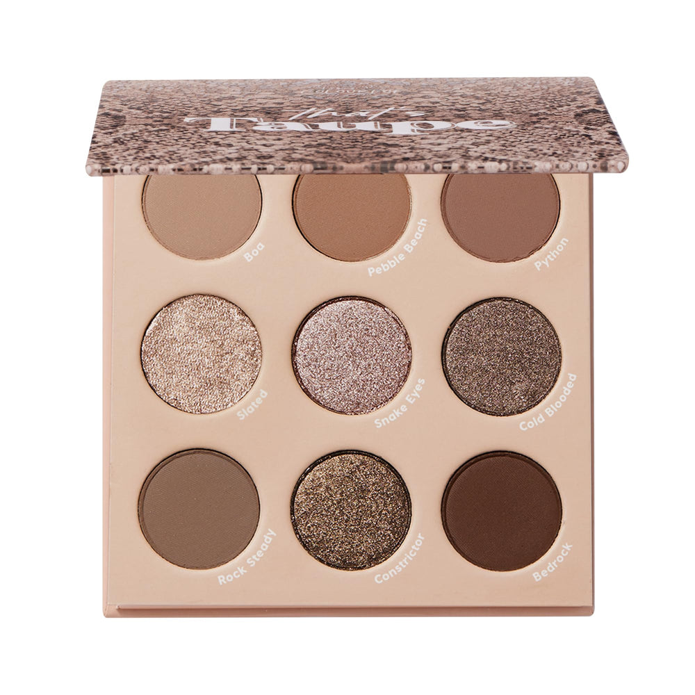ColourPop That's Taupe, paleta abierta de ojos, tonos fríos para maquillaje duradero.