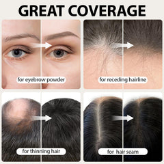 Comdian polvo para línea capilar cubre raíces grises con acabado natural y duradero.