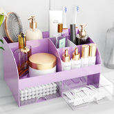 COMFYROOM organizador de maquillaje con cajones morado para acceso rápido