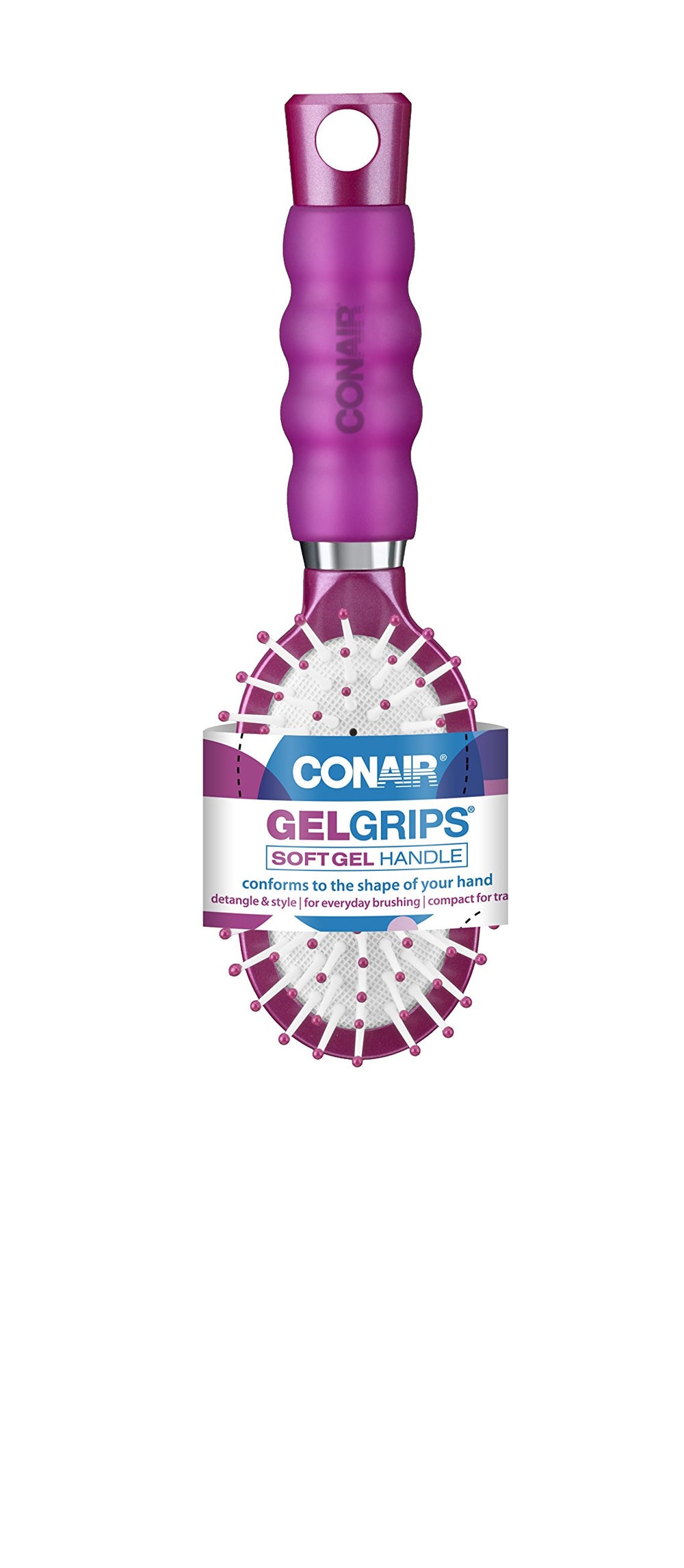 Cepillo Conair con agarre de gel y almohadilla, desenredo suave