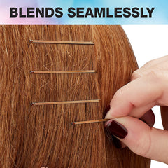 Conair Bobby horquillas marrón, detalle de puntas plásticas que protegen al peinar.