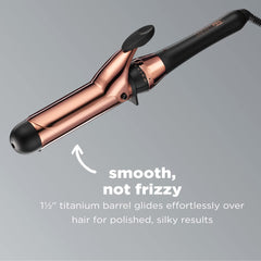 Rizador Conair Infinitipro Rose Gold Titanium con calentamiento rápido y configuración de calor.