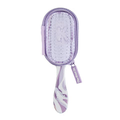 Cepillo Knot Dr. de Conair morado desenredante para cabello mojado o seco, desenreda sin tirar.
